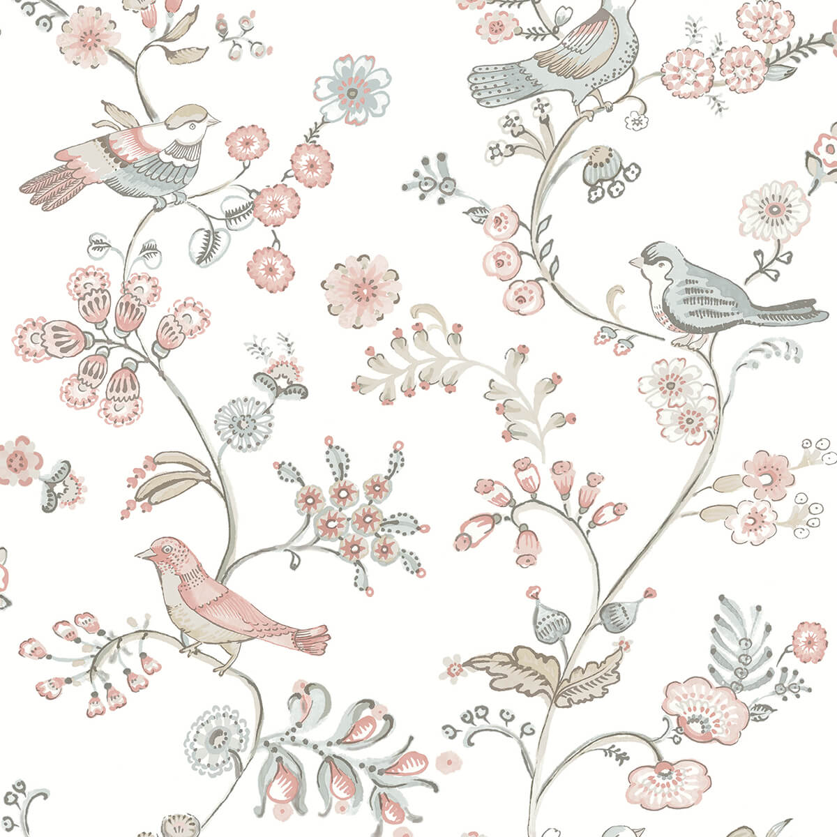 jinjur-blush-bird-trail-wallpaper-york-wallcoverings-3122-10805 - York Wallcoverings Papel pintado