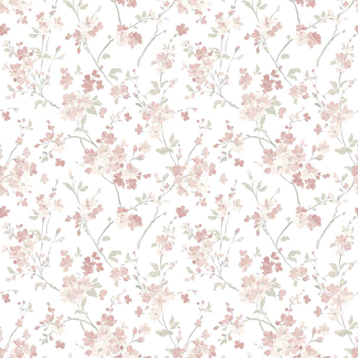 Glinda Rose Floral Trail Wallpaper - York Wallcoverings - 3122-10908 - York Wallcoverings Wallpaper