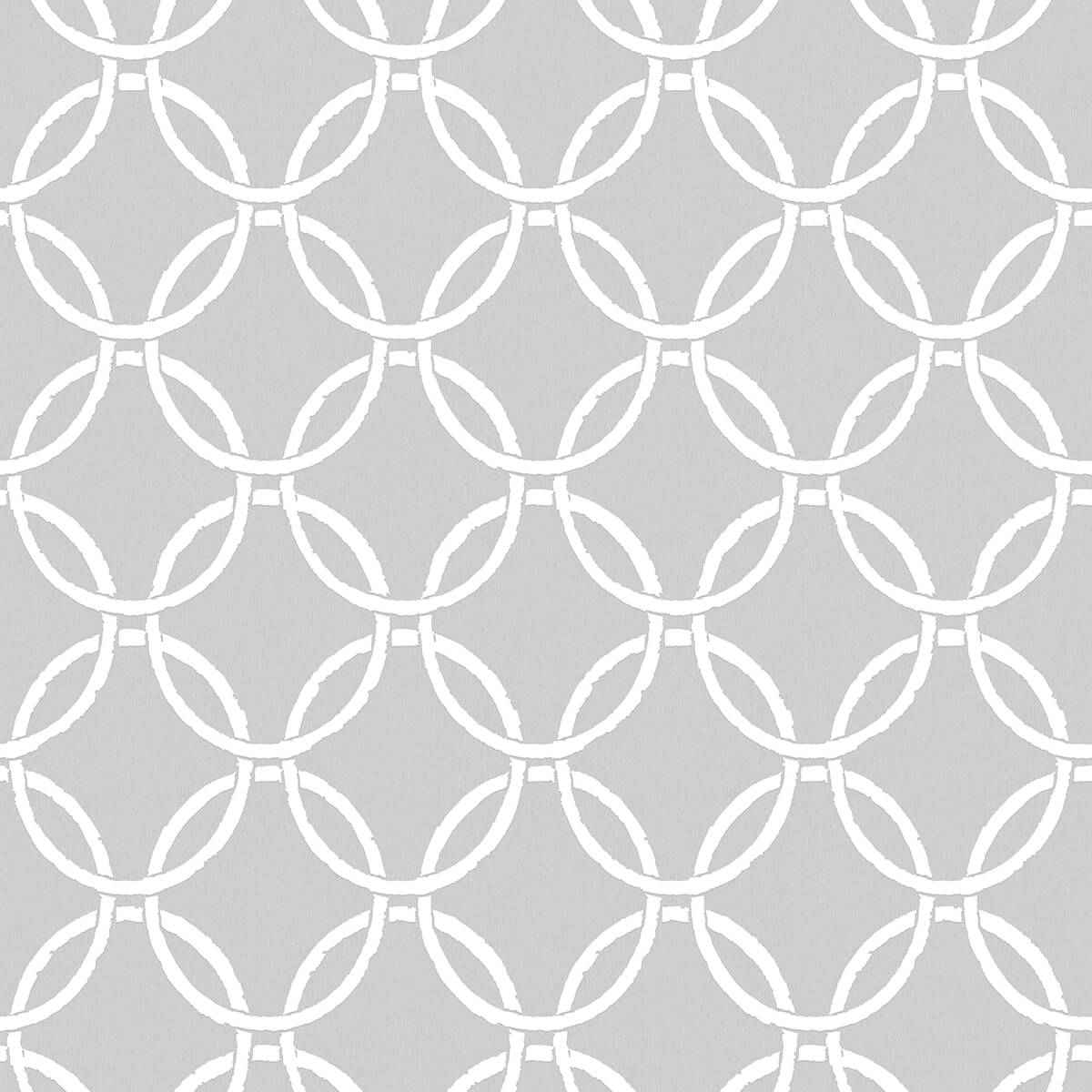 Quelala Grey Ring Ogee Wallpaper - York Wallcoverings - 3122-11030 - York Wallcoverings Wallpaper