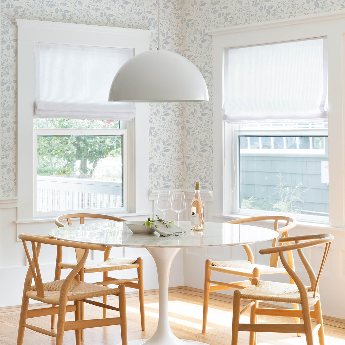 Tinker Light Blue Woodland Botanical Wallpaper  | Brewster Wallcovering - The WorkRm