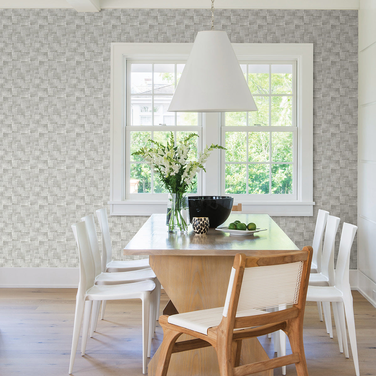 Ting Taupe Abstract Woven Wallpaper  | Brewster Wallcovering - The WorkRm