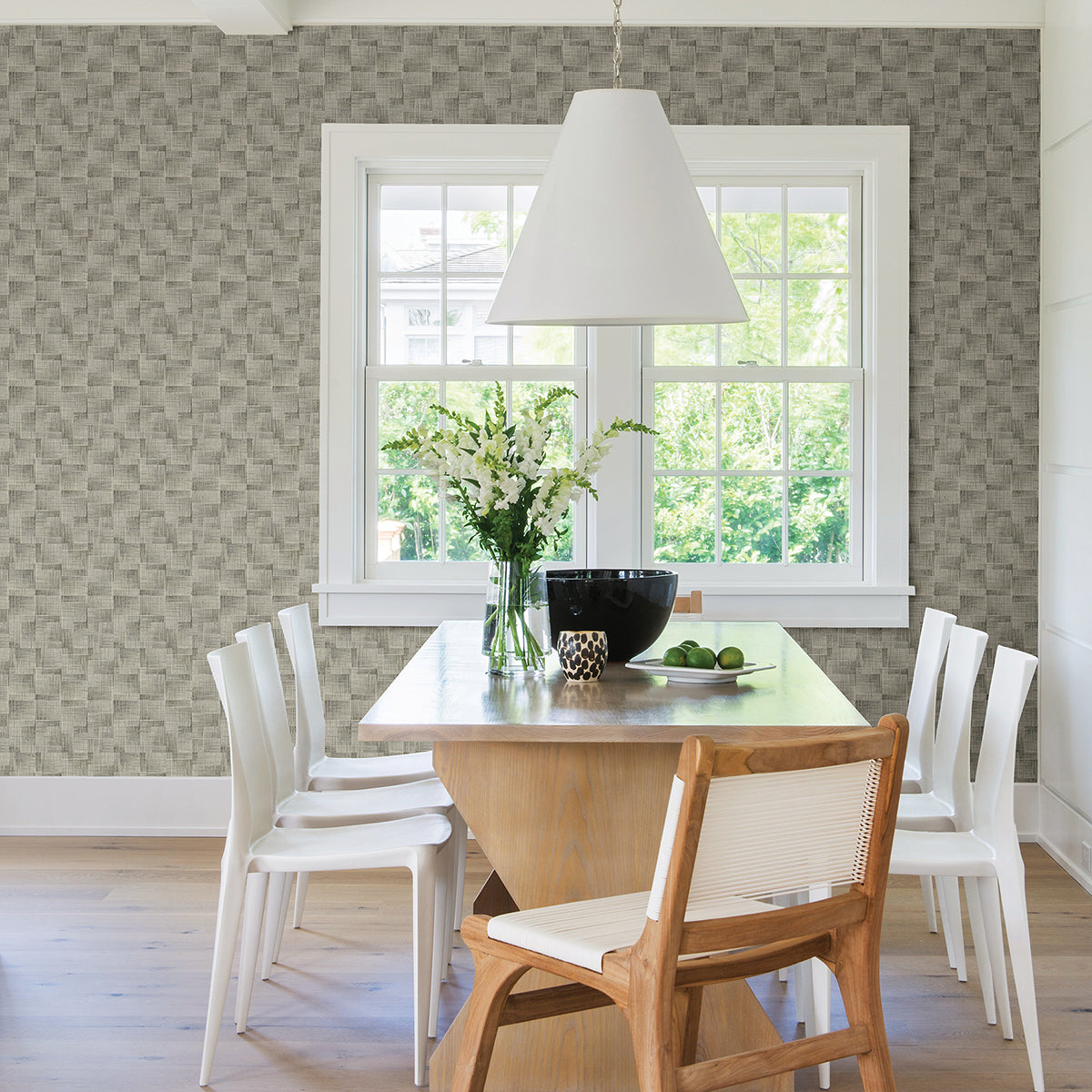 Ting Coffee Abstract Woven Wallpaper  | Brewster Wallcovering - The WorkRm