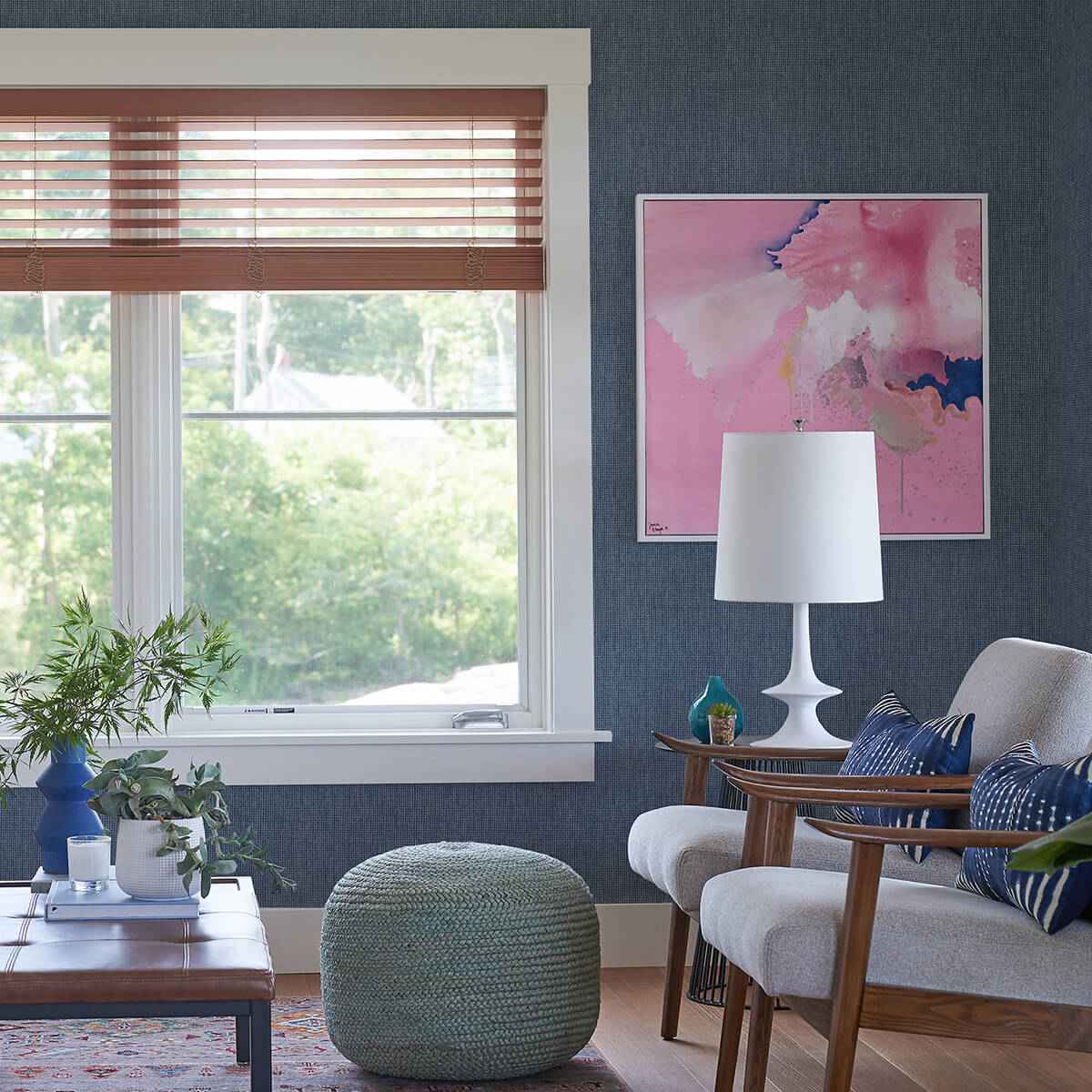 Dunstan Indigo Basketweave Wallpaper - York Wallcoverings - 2971-86329 - York Wallcoverings Wallpaper