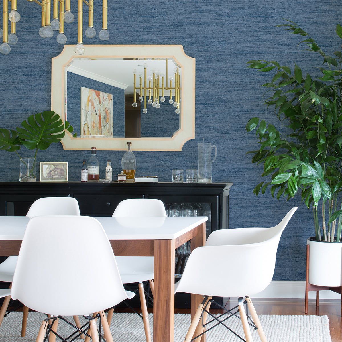 Lindsay Denim Chenille Wallpaper  | Brewster Wallcovering - The WorkRm