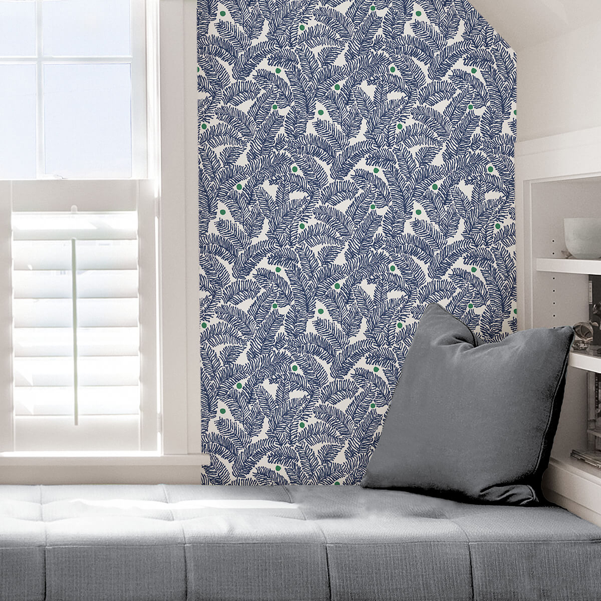 Navy Fernanda Peel and Stick Wallpaper - York Wallcoverings - NUS4158 - York Wallcoverings Wallpaper