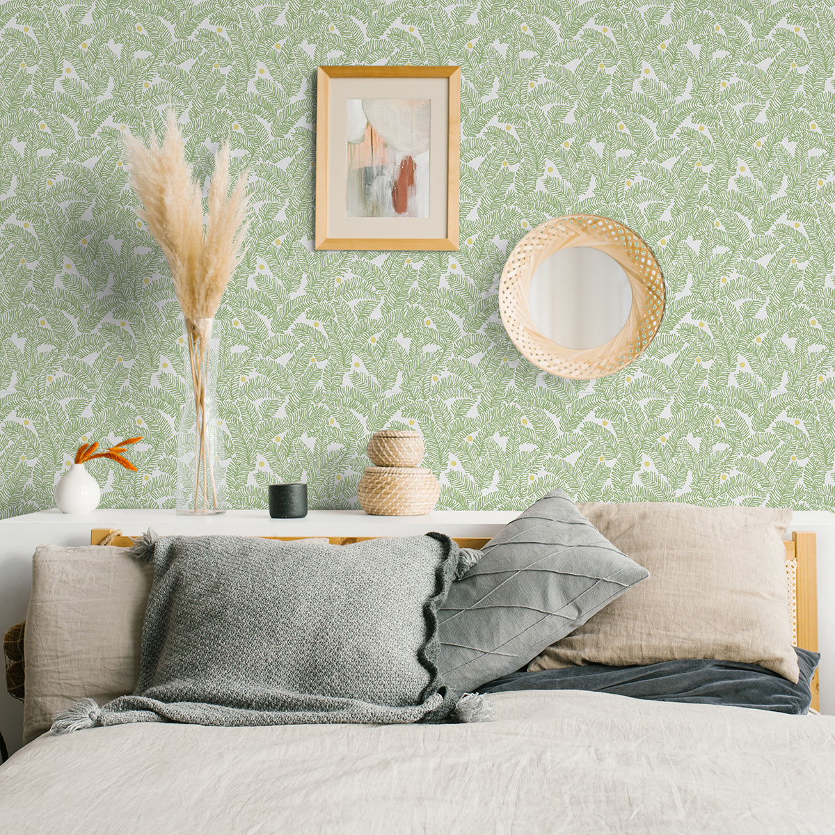 Green Fernanda Peel and Stick Wallpaper - Brewster Wallcovering