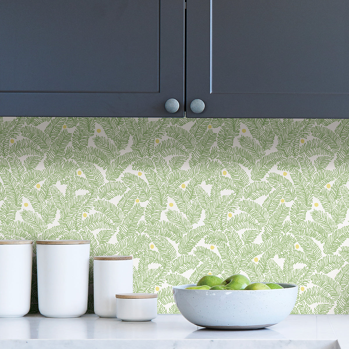 Green Fernanda Peel and Stick Wallpaper - Brewster Wallcovering