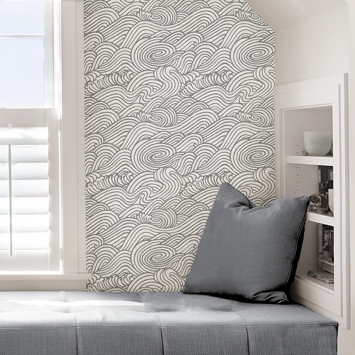 Grey Saybrook Peel and Stick Wallpaper  | Brewster Wallcovering - The WorkRm