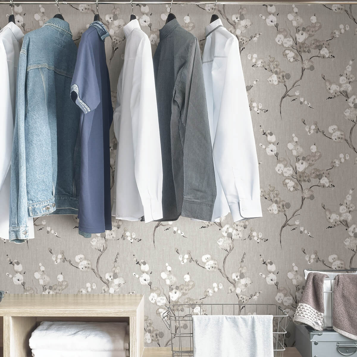 Grey Mirei Peel and Stick Wallpaper - York Wallcoverings - NUS4301 - York Wallcoverings Wallpaper