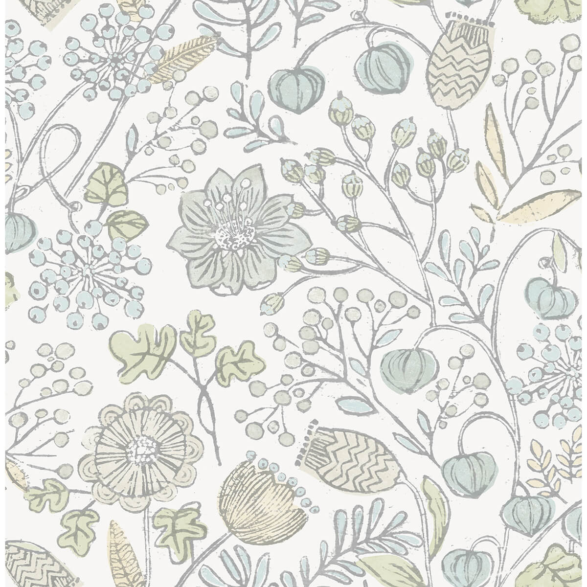 Blue and Green Southern Trail Peel and Stick Wallpaper - York Wallcoverings - NUS4307 - York Wallcoverings Wallpaper