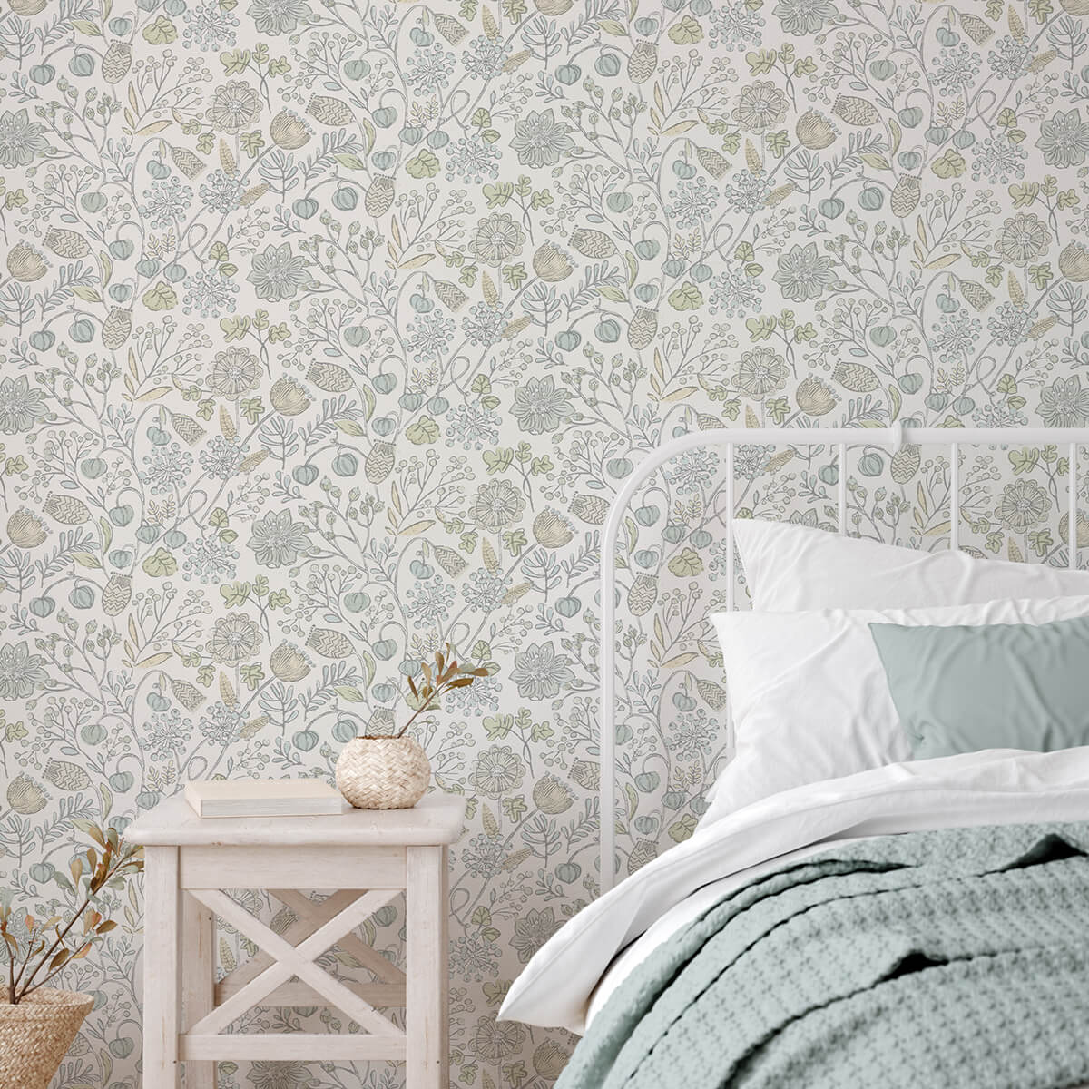 Blue and Green Southern Trail Peel and Stick Wallpaper - York Wallcoverings - NUS4307 - York Wallcoverings Wallpaper