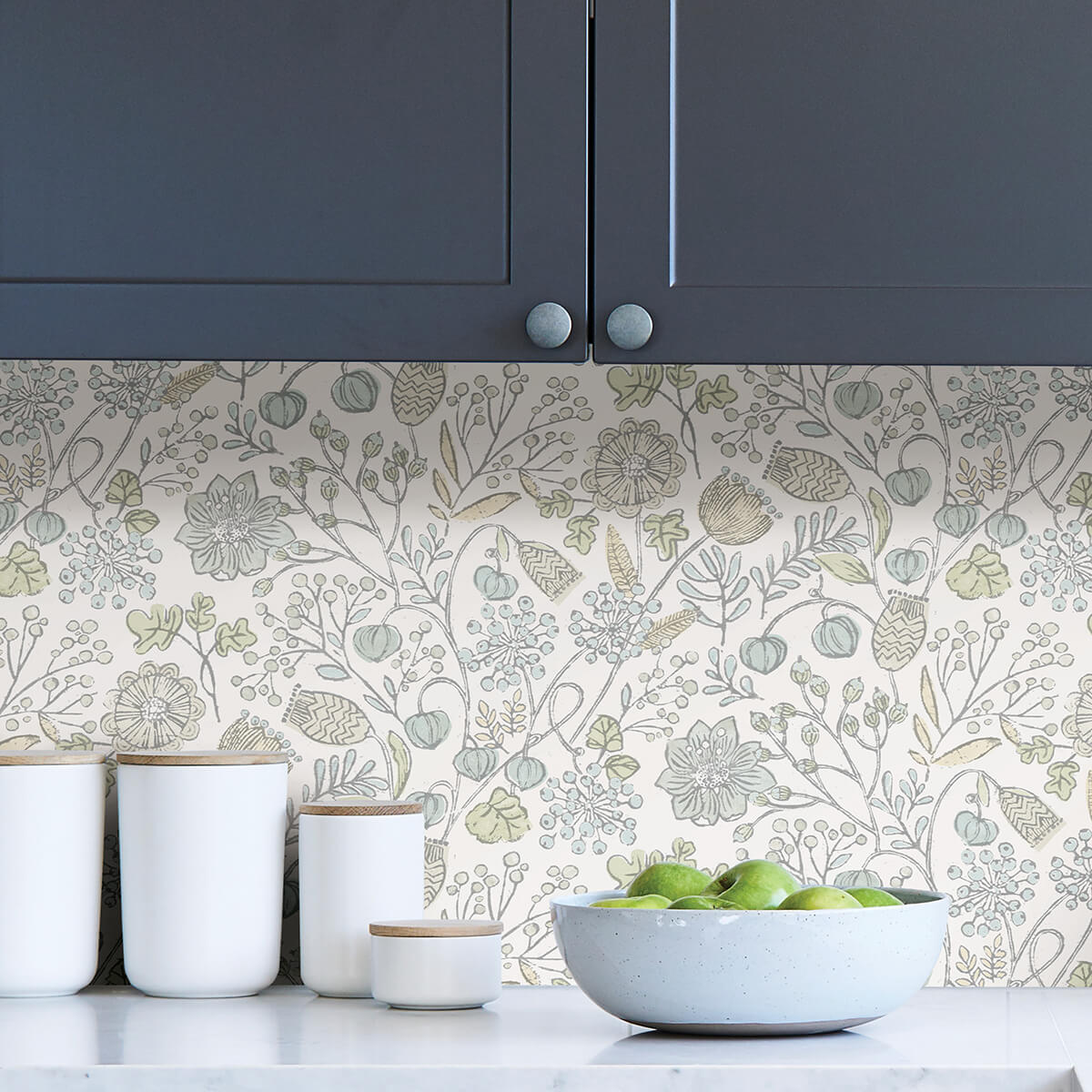 Blue and Green Southern Trail Peel and Stick Wallpaper - York Wallcoverings - NUS4307 - York Wallcoverings Wallpaper