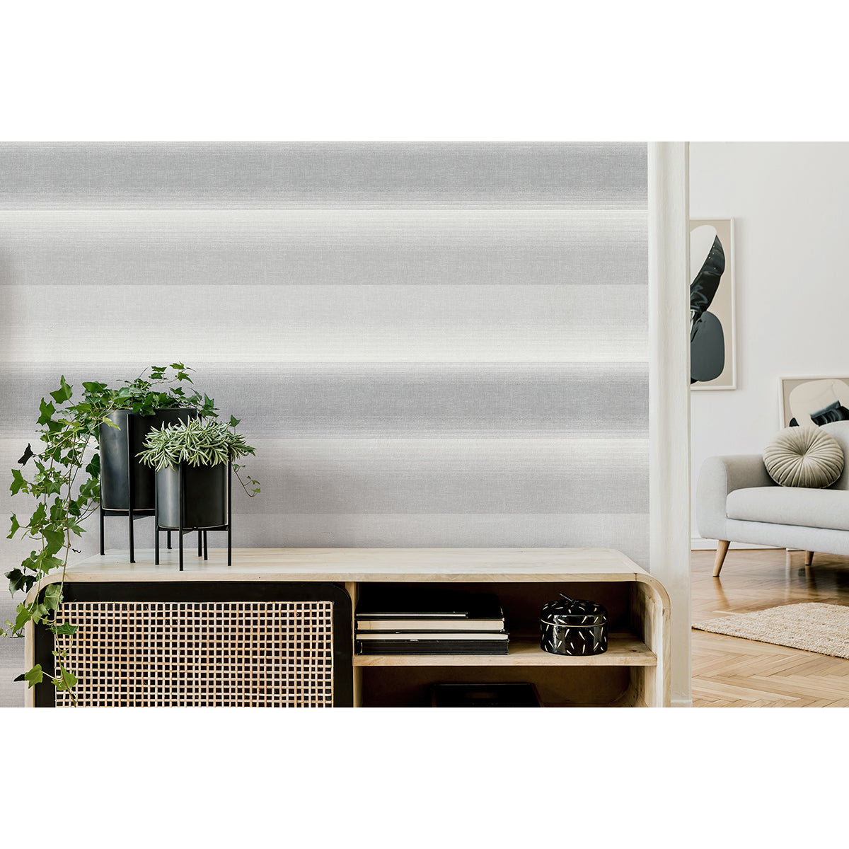Kirby Charcoal Stripe Wallpaper - York Wallcoverings - M1643 - York Wallcoverings Wallpaper