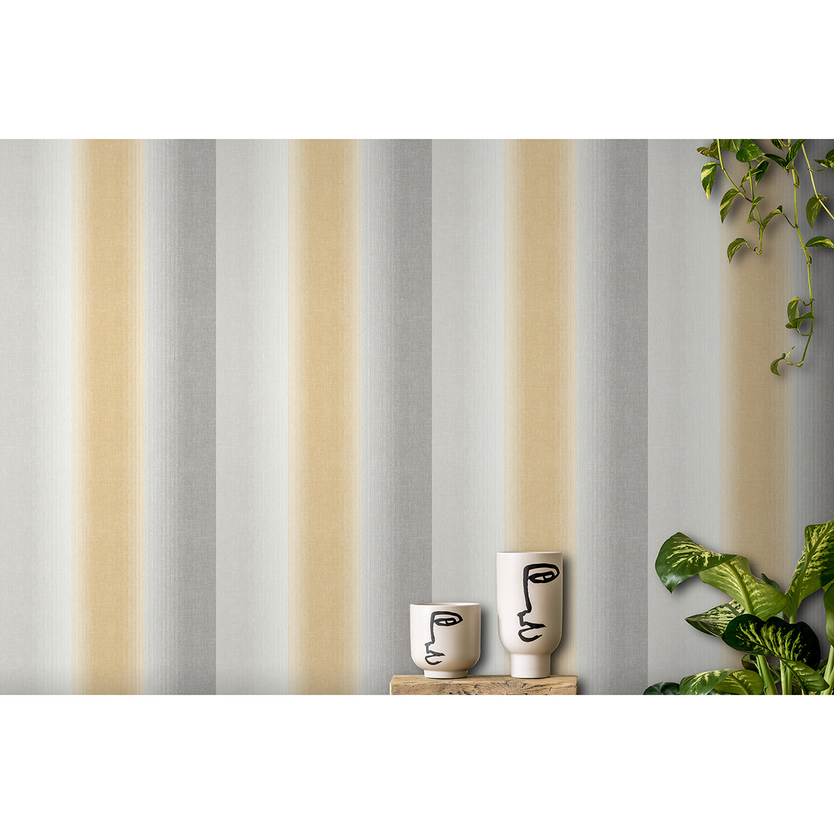 Kirby Mustard Stripe Wallpaper - York Wallcoverings - M1645 - York Wallcoverings Wallpaper