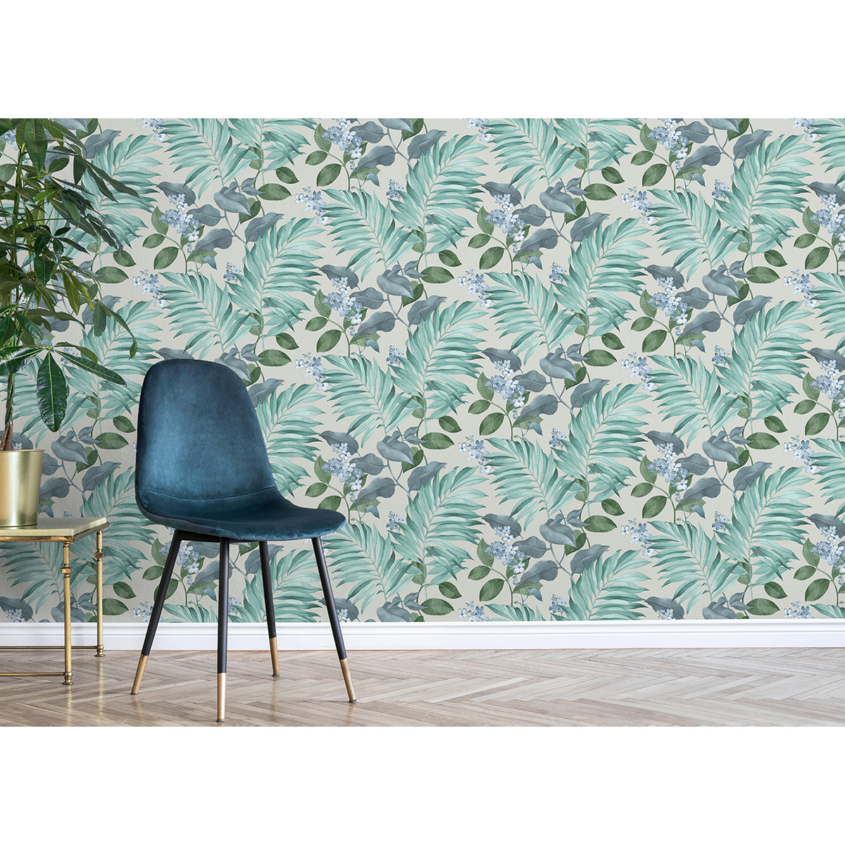 Eden Grey Tropical Wallpaper  | Brewster Wallcovering - The WorkRm