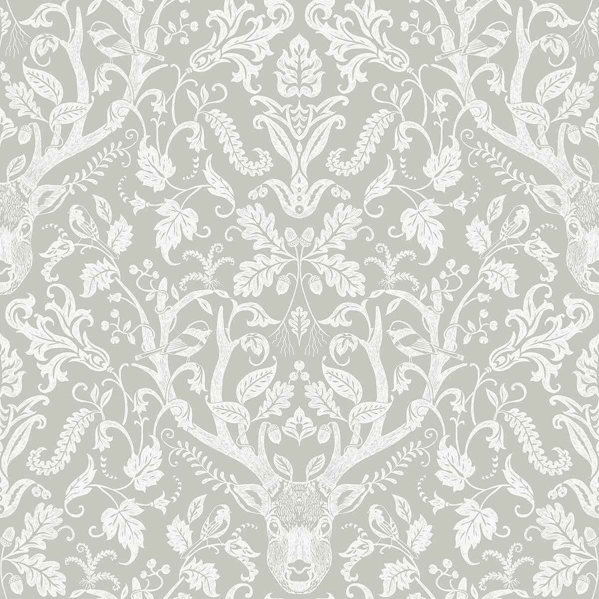 Taupe Escape To the Forest Peel and Stick Wallpaper - York Wallcoverings - NUS4393