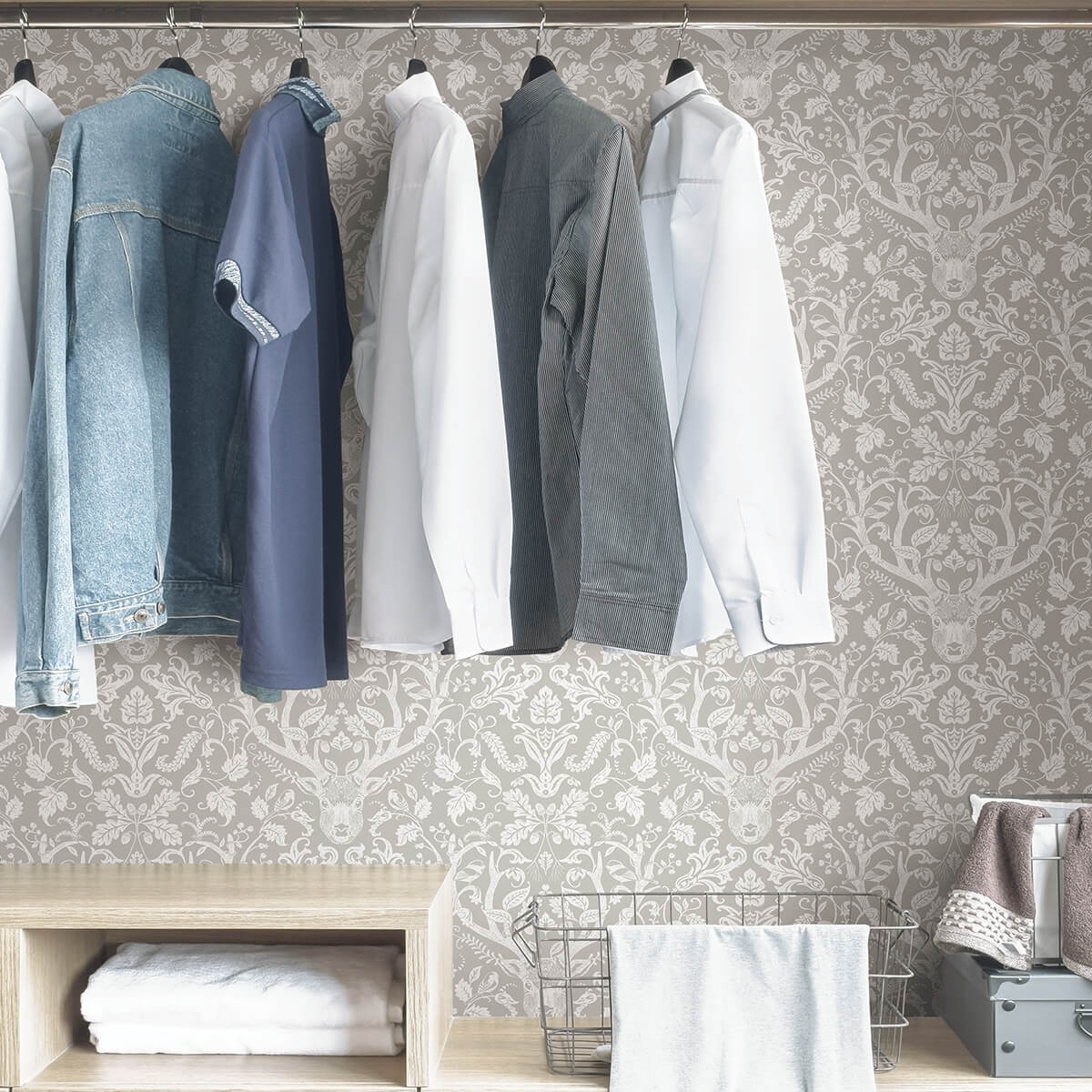 Taupe Escape To the Forest Peel and Stick Wallpaper - York Wallcoverings - NUS4393 - York Wallcoverings Wallpaper