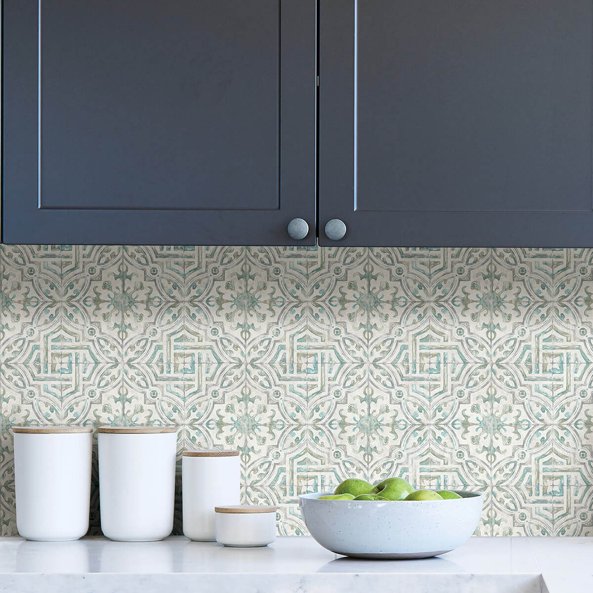 Teal and Grey Landondale Peel and Stick Wallpaper - York Wallcoverings - NUS4395 - York Wallcoverings Wallpaper