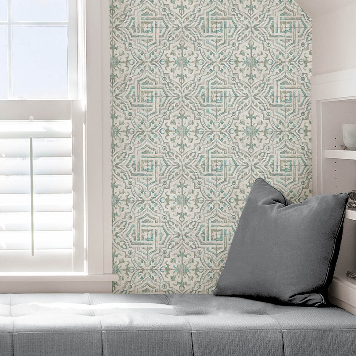 teal-and-grey-landondale-peel-and-stick-wallpaper-york-wallcoverings-nus4395 - York Wallcoverings Wallpaper