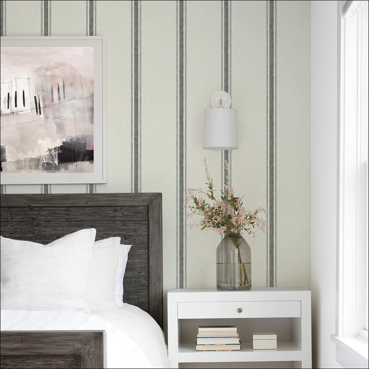 Charcoal Langston Peel and Stick Wallpaper - York Wallcoverings - NUS4398 - York Wallcoverings Wallpaper