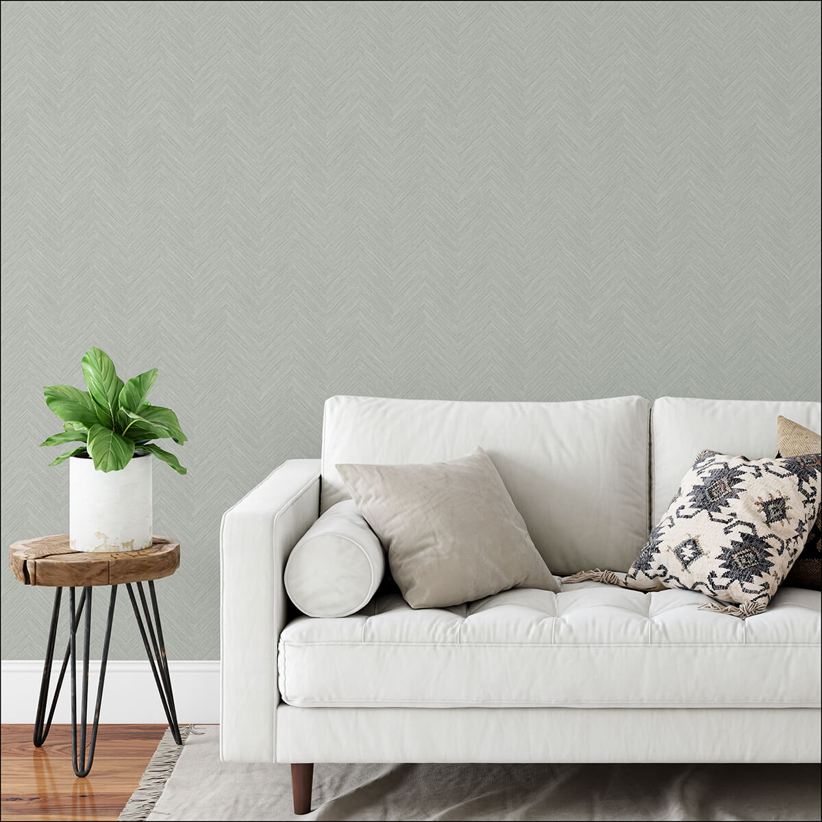 Taupe and Blue Sampson Peel and Stick Wallpaper - York Wallcoverings - NUS4400 - York Wallcoverings Wallpaper
