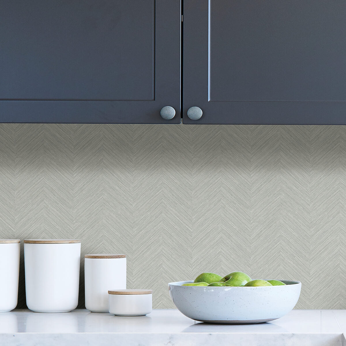 Taupe and Blue Sampson Peel and Stick Wallpaper - York Wallcoverings - NUS4400 - York Wallcoverings Wallpaper