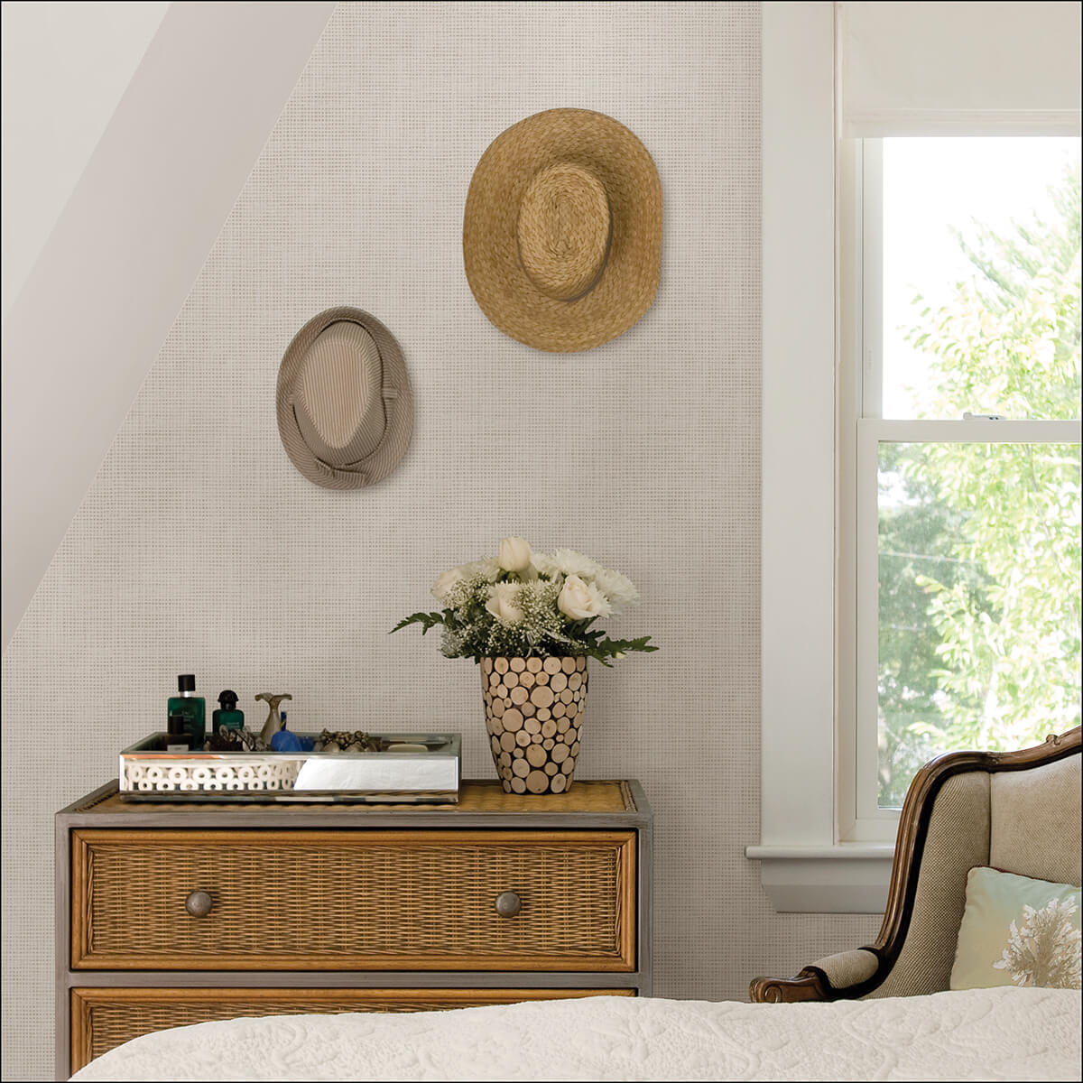 Cream Nolan Peel & Stick Wallpaper - York Wallcoverings - NUS4401 - York Wallcoverings Wallpaper