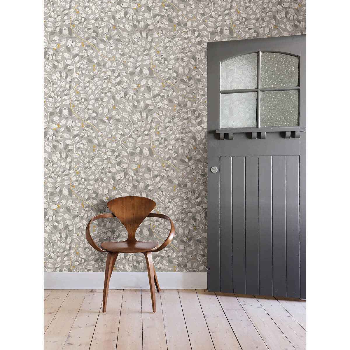 Kirke Grey Leafy Vines Wallpaper - York Wallcoverings - 2932-65104 - York Wallcoverings Wallpaper