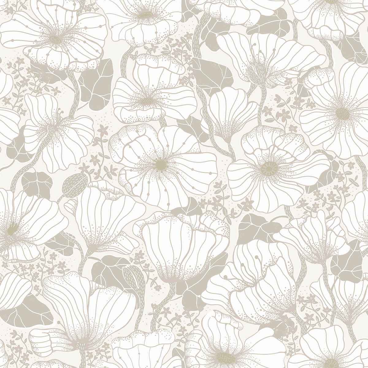 Matilda Grey Poppy Fields Wallpaper - York Wallcoverings - 2932-65109 - York Wallcoverings Wallpaper