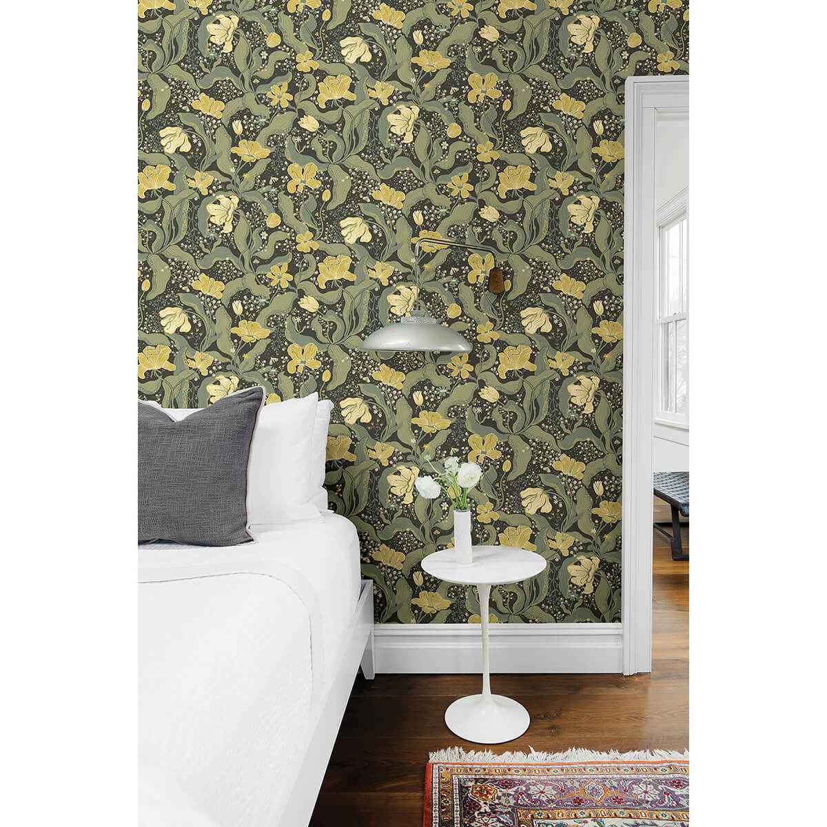 Bodri Green Tulip Garden Wallpaper - York Wallcoverings - 2932-65113 - York Wallcoverings Wallpaper
