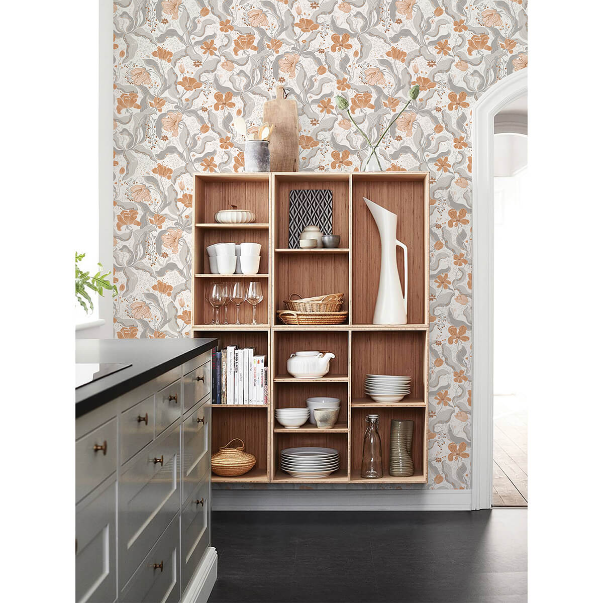 bodri-grey-tulip-garden-wallpaper-york-wallcoverings-2932-65114 - York Wallcoverings Papel pintado