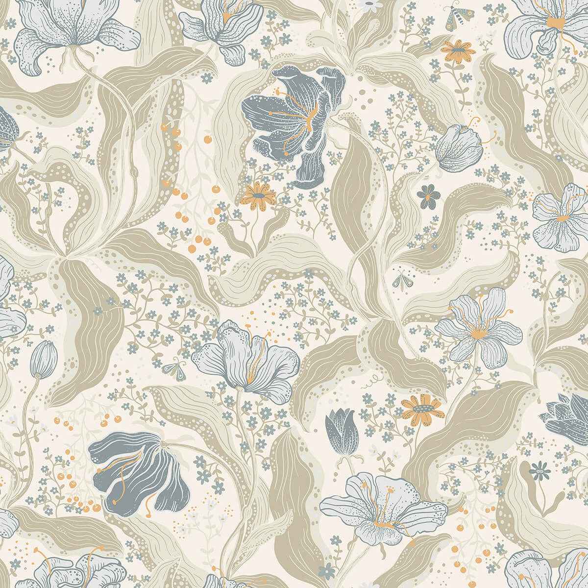 Bodri Light Blue Tulip Garden Wallpaper - York Wallcoverings - 2932-65115 - York Wallcoverings Wallpaper