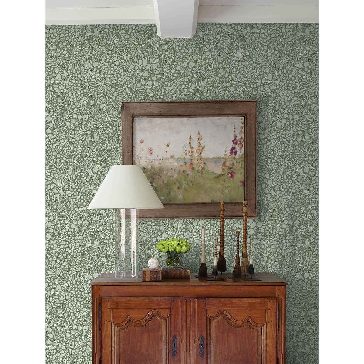 Siv Dark Green Botanical Wallpaper - York Wallcoverings - 2932-65125 - York Wallcoverings Wallpaper