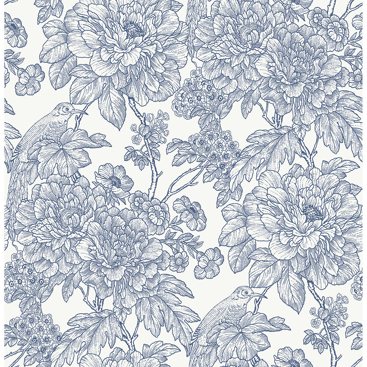 Blue Sudbury Peel and Stick Wallpaper - York Wallcoverings - NUS4289 - York Wallcoverings Wallpaper