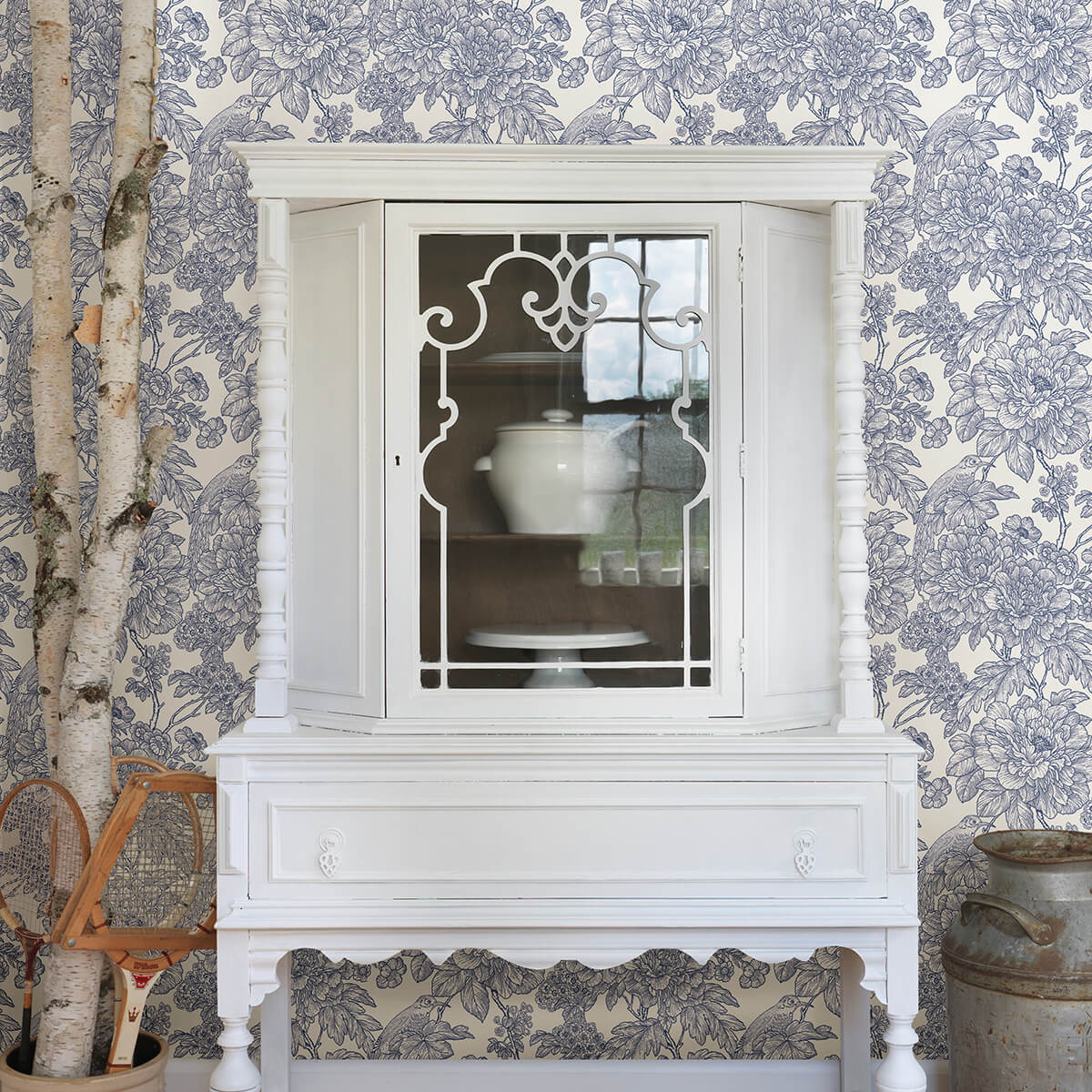 Blue Sudbury Peel and Stick Wallpaper - York Wallcoverings - NUS4289 - York Wallcoverings Wallpaper