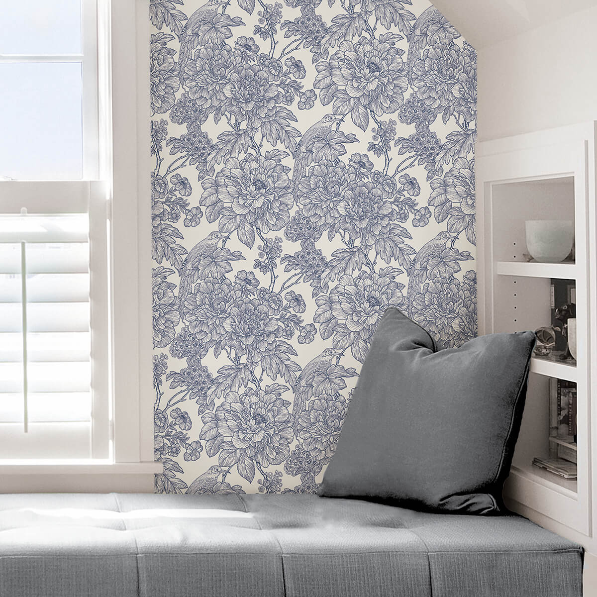 Blue Sudbury Peel and Stick Wallpaper - York Wallcoverings - NUS4289 - York Wallcoverings Wallpaper
