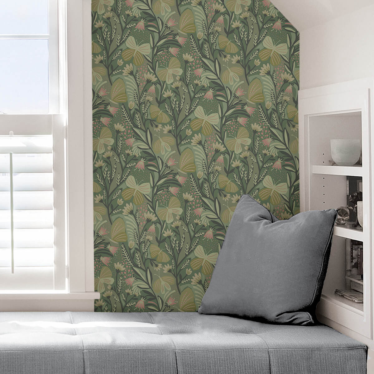 sage-papillon-flutter-peel-and-stick-wallpaper-york-wallcoverings-pls4204 - York Wallcoverings Wallpaper