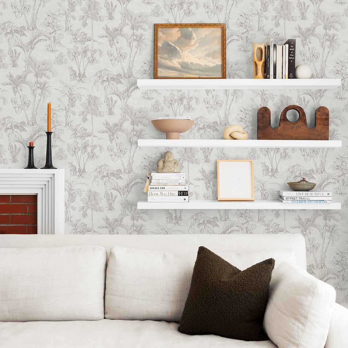 Zapata Off White Trees Wallpaper - York Wallcoverings - 4044-38021-1 - York Wallcoverings Wallpaper