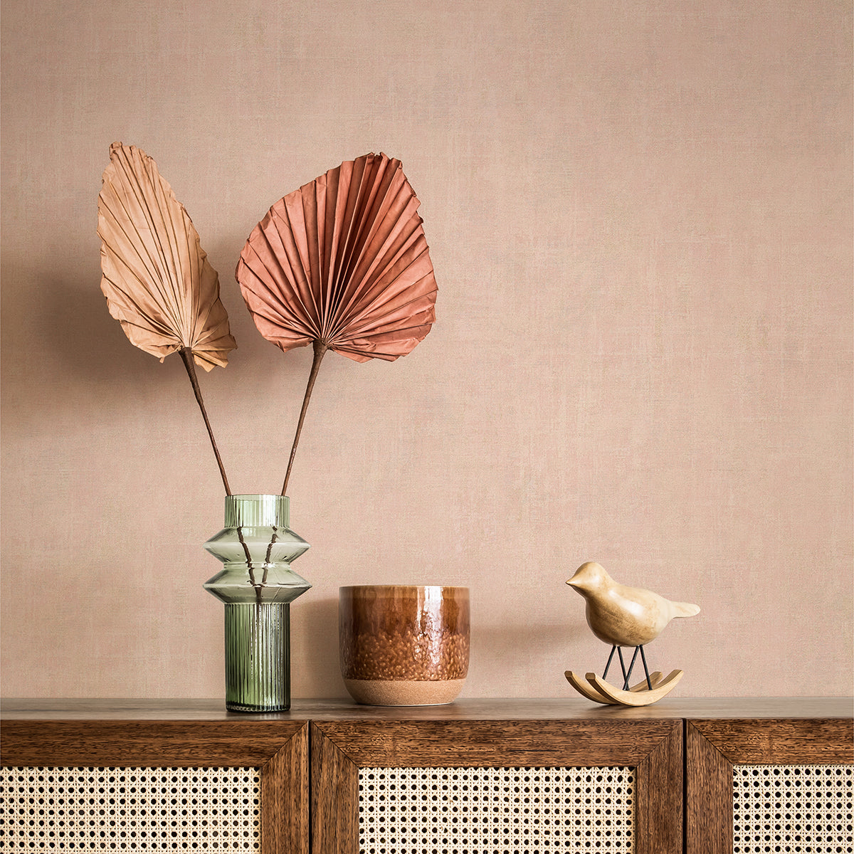 Riomar Blush Distressed Texture Wallpaper - Brewster Wallcovering