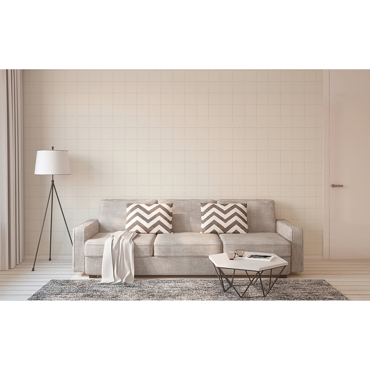 Kishi White Tile Wallpaper  | Brewster Wallcovering - The WorkRm