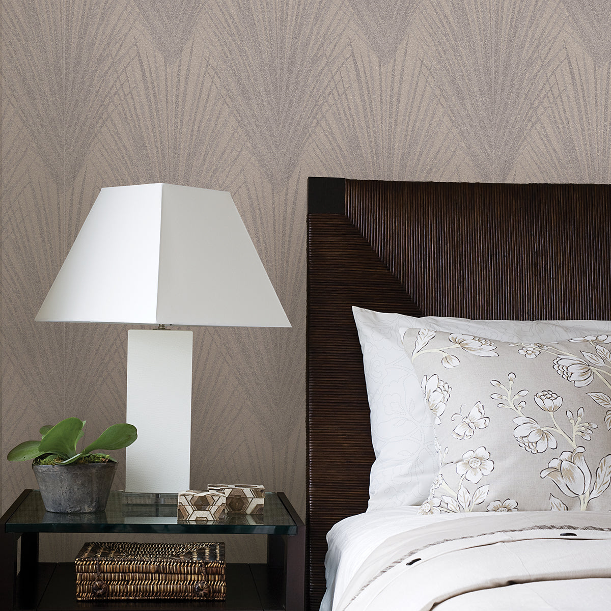 Keina Beige Fronds Wallpaper  | Brewster Wallcovering - The WorkRm