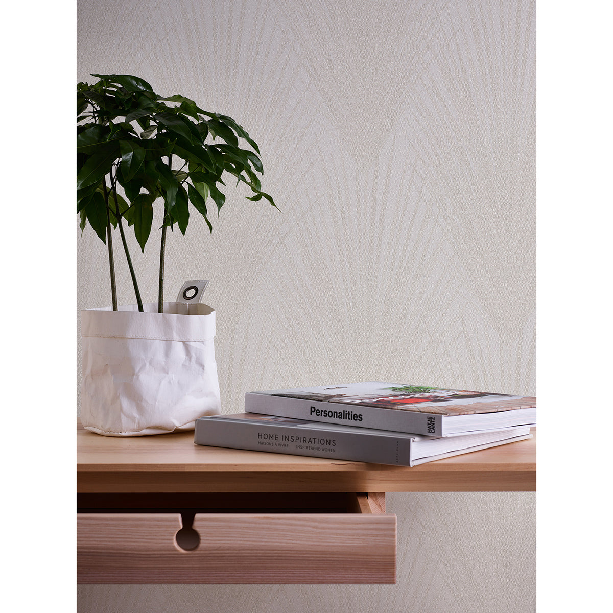 Keina Taupe Fronds Wallpaper  | Brewster Wallcovering - The WorkRm