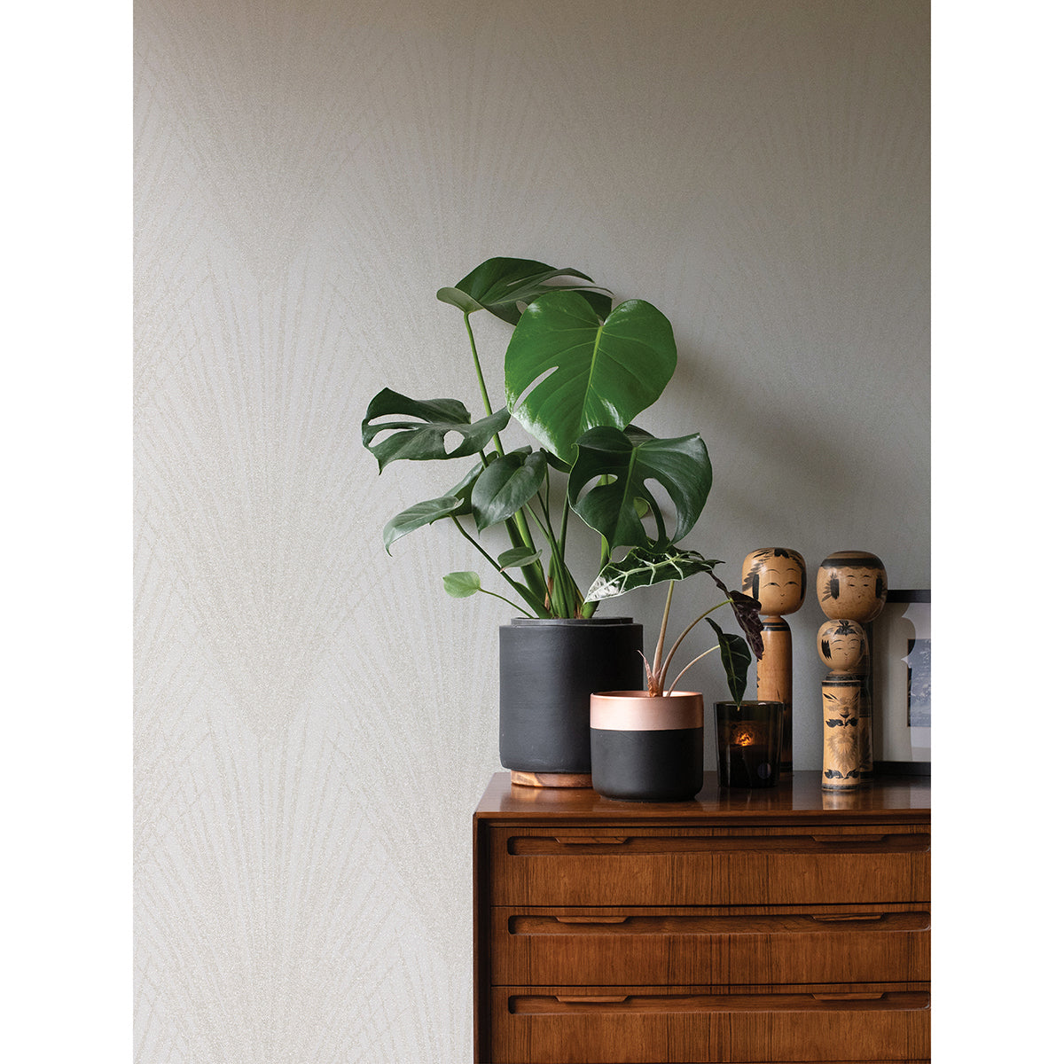 Keina Taupe Fronds Wallpaper  | Brewster Wallcovering - The WorkRm