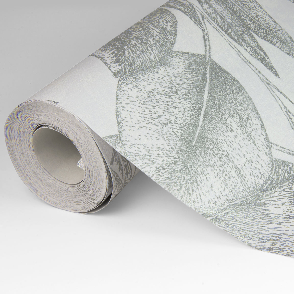 Suki Silver Leaves Wallpaper - Brewster Wallcovering