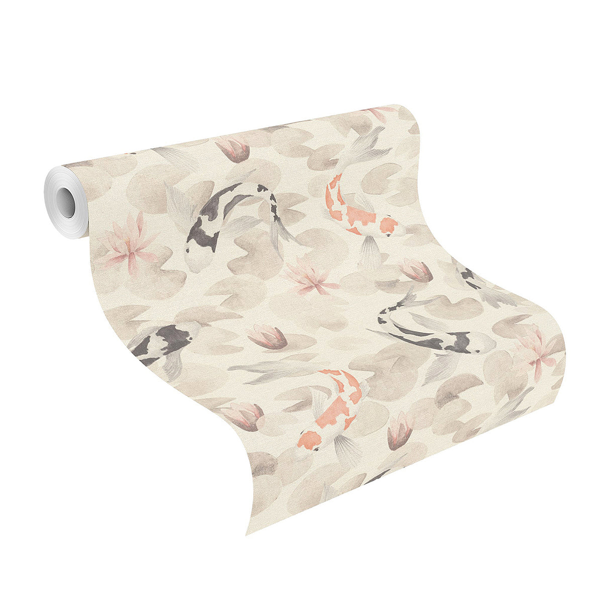 Nobu Beige Koi Fish Wallpaper - York Wallcoverings - 4035-409420 - York Wallcoverings Wallpaper