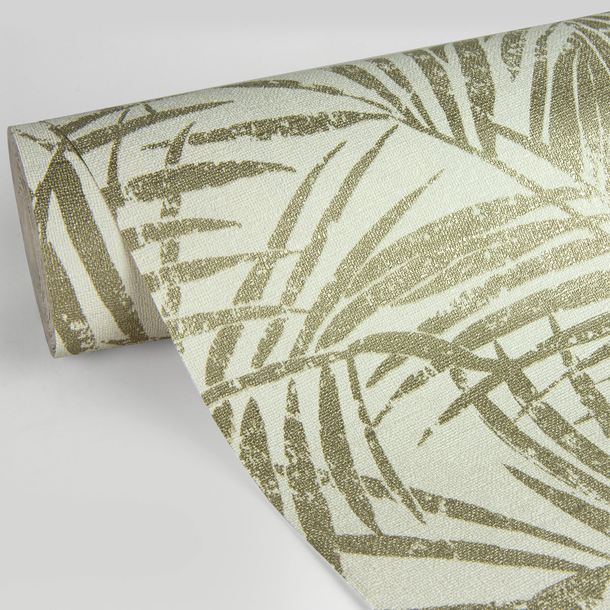 Yumi Gold Palm Leaf Wallpaper  | Brewster Wallcovering
