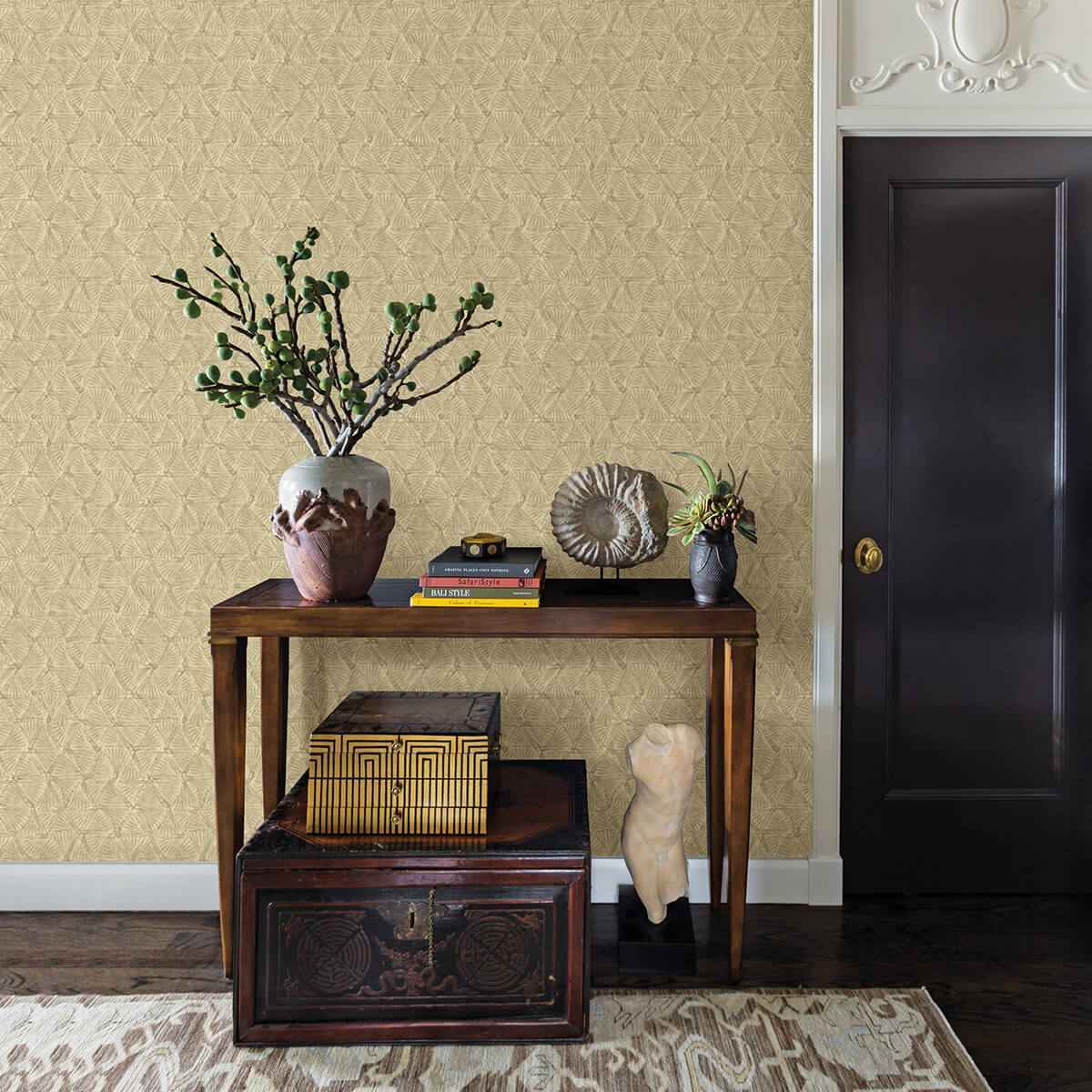 Wright Gold Textured Triangle Wallpaper - York Wallcoverings - 2970-26119 - York Wallcoverings Wallpaper