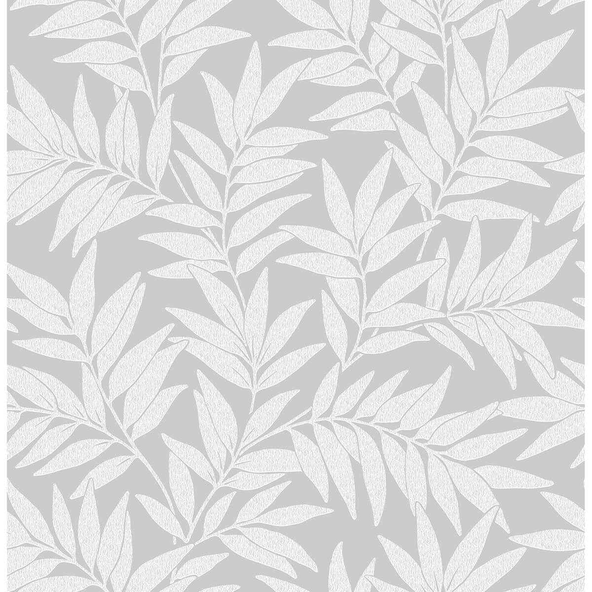 Morris Light Grey Leaf Wallpaper - York Wallcoverings - 2970-26124