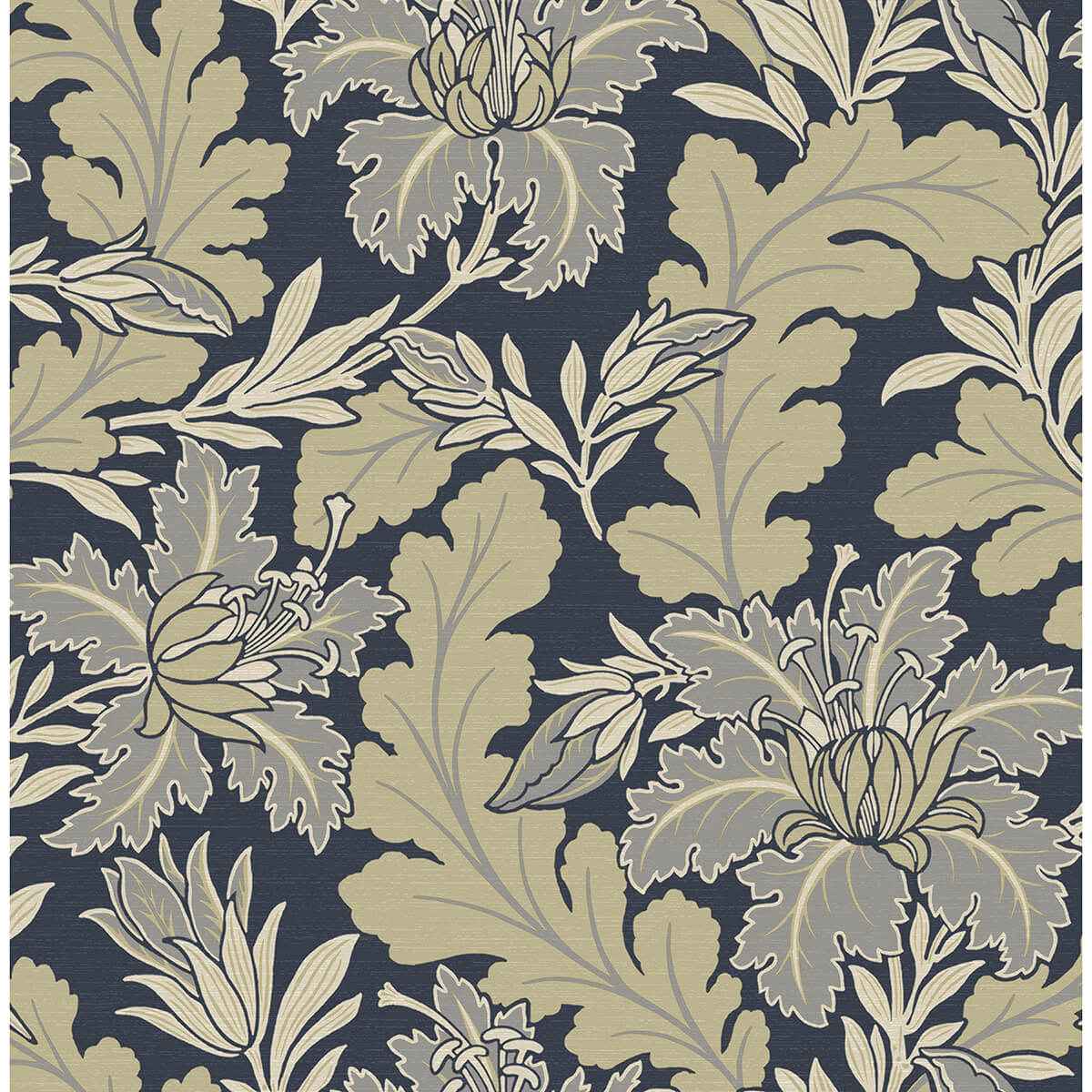 Butterfield Navy Floral Wallpaper - York Wallcoverings - 2970-26141