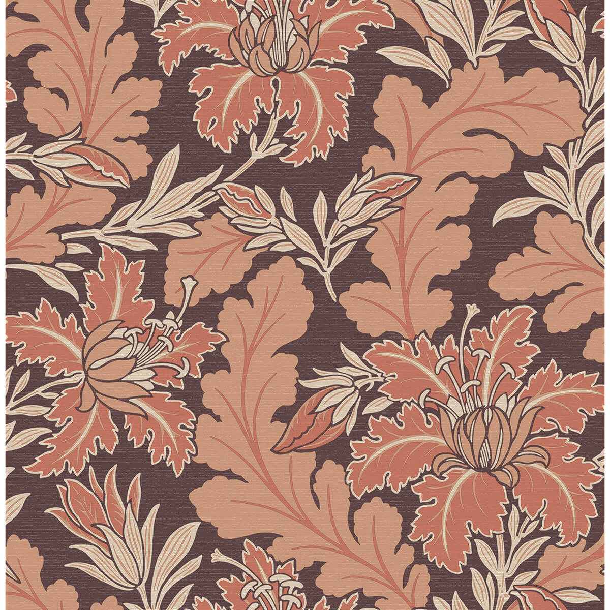 Butterfield Burgundy Floral Wallpaper - York Wallcoverings - 2970-26144 - York Wallcoverings Wallpaper